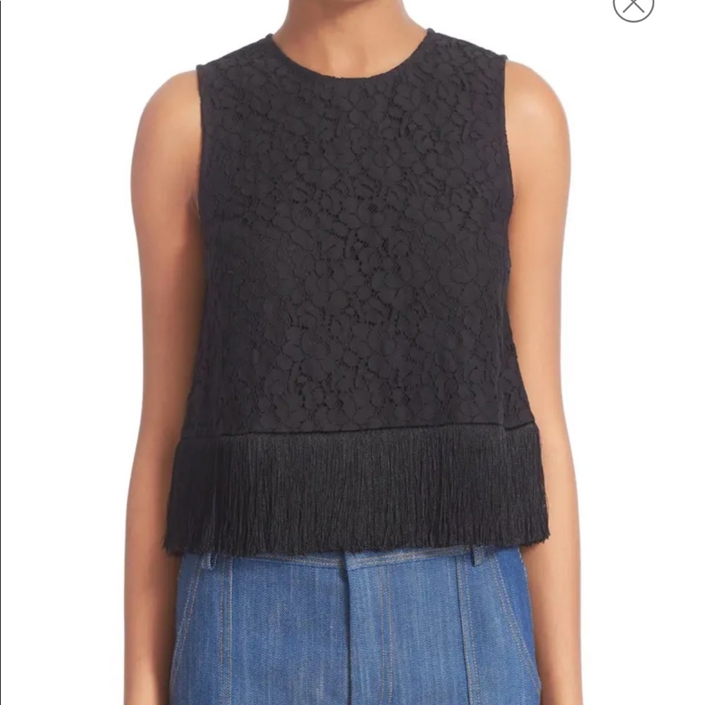 Derek Lam 10 Crosby lace blouse with fringe bottom